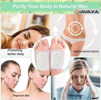Deep Cleansing Foot Pads for Detox & Relaxation | Internal Toxin Removal, Pain Relief, Better Sleep & Circulation for Men & Women (Pack of 2) 20 Patches
